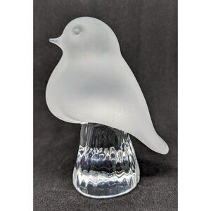 Reijmyre Kristall Bird Figurine Paperweight Satin & Clear Glass  Sweden